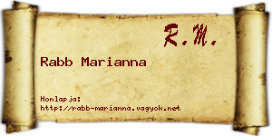 Rabb Marianna névjegykártya